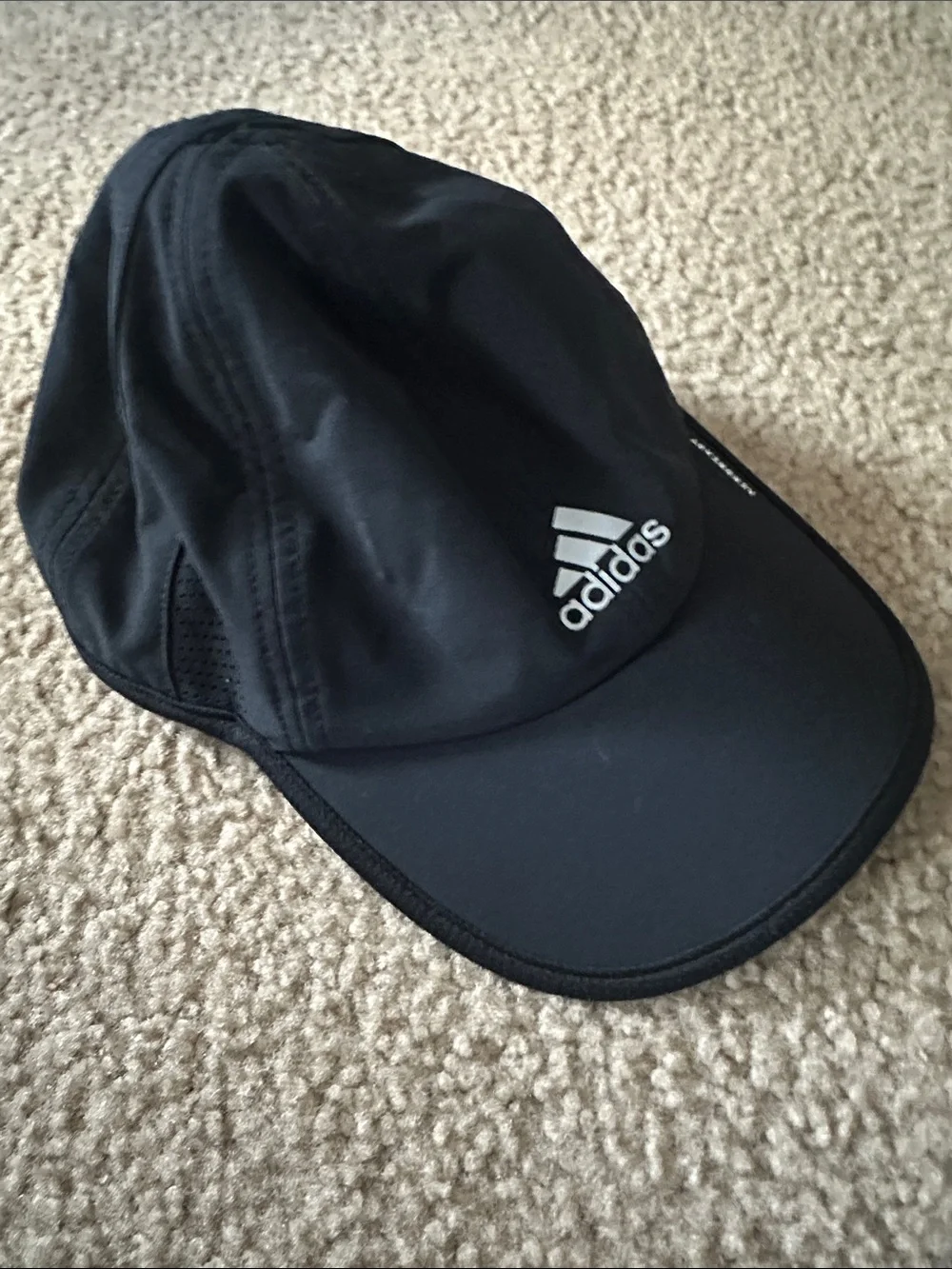 adidas Black Athletic Cap with White Logo